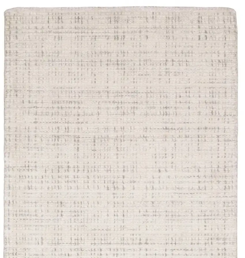 8' Ivory And Gray Striped Hand Tufted Runner Rug Photo 4