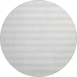 Photo of 8' Ivory And Gray Striped Washable Round Rug With UV Protection