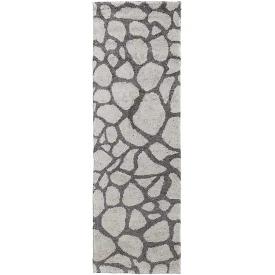 8' Ivory And Gray Wool Abstract Hand Knotted Area Rug Photo 2