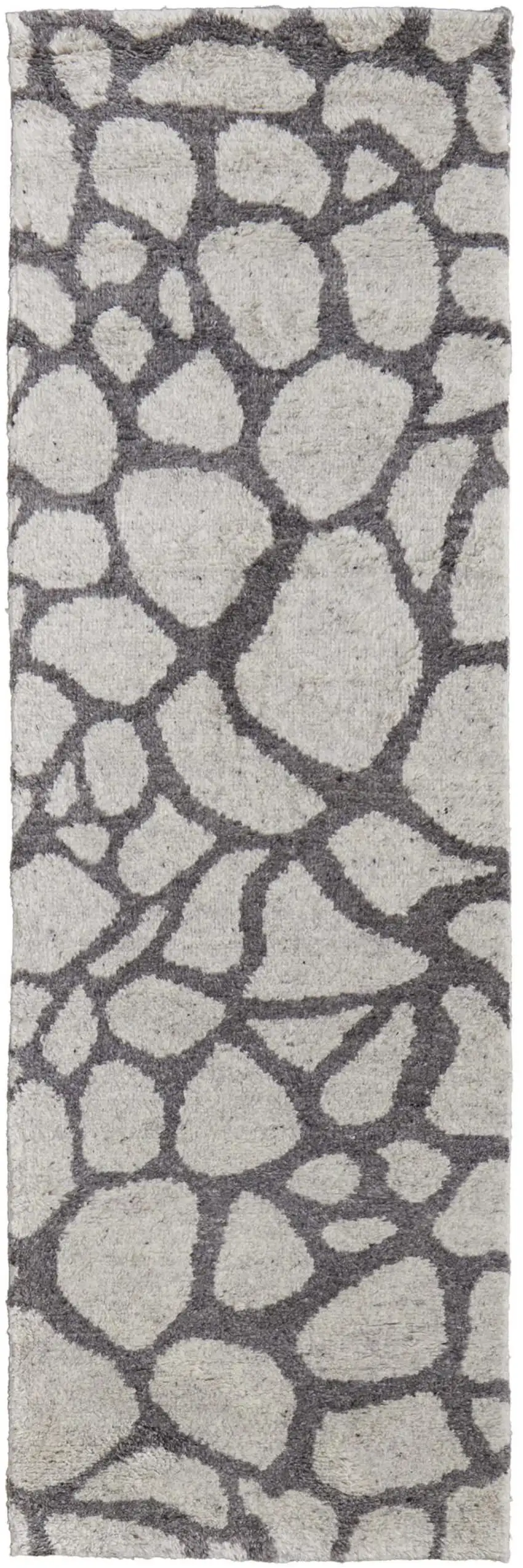 8' Ivory And Gray Wool Abstract Hand Knotted Area Rug Photo 2