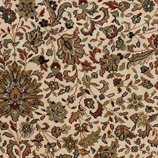 8' Ivory And Green Oriental Square Rug Photo 5