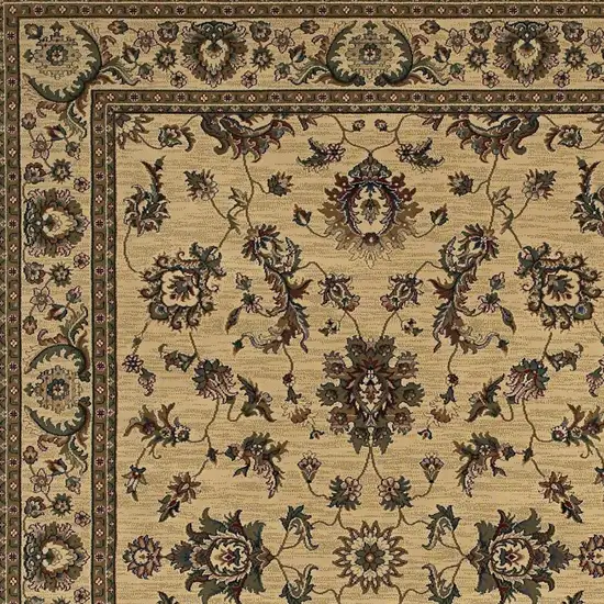 8' Ivory And Green Oriental Square Rug Photo 4