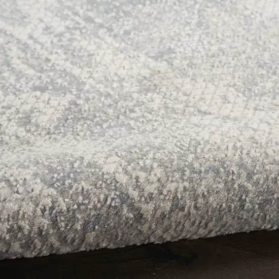 8' Ivory And Light Gray Abstract Runner Rug Photo 9