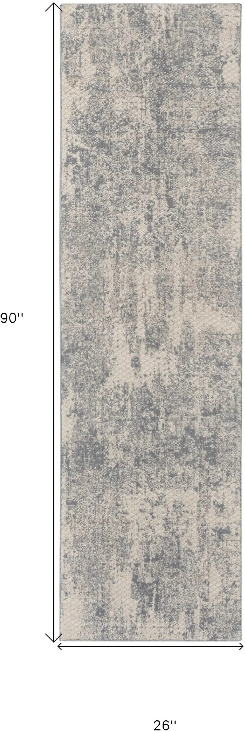 8' Ivory And Light Gray Abstract Runner Rug Photo 3
