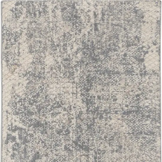 8' Ivory And Light Gray Abstract Runner Rug Photo 8