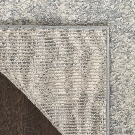 8' Ivory And Light Gray Abstract Runner Rug Photo 9