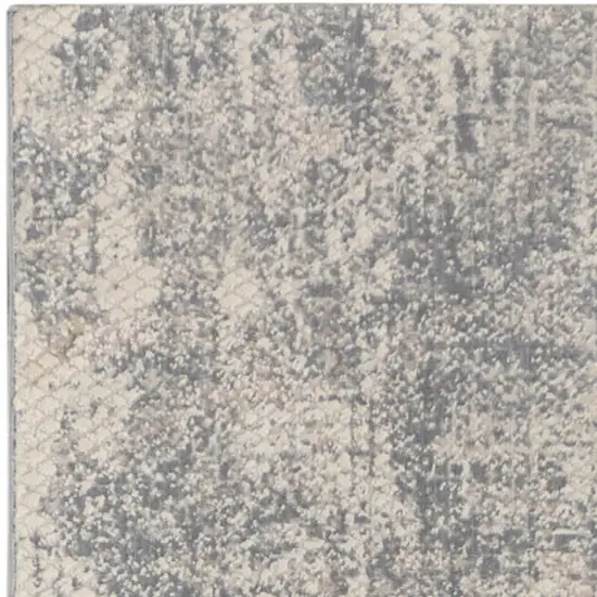 8' Ivory And Light Gray Abstract Runner Rug Photo 7