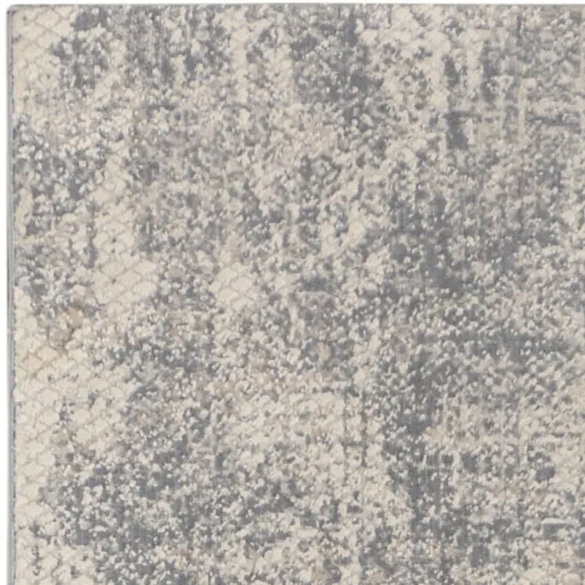 8' Ivory And Light Gray Abstract Runner Rug Photo 7