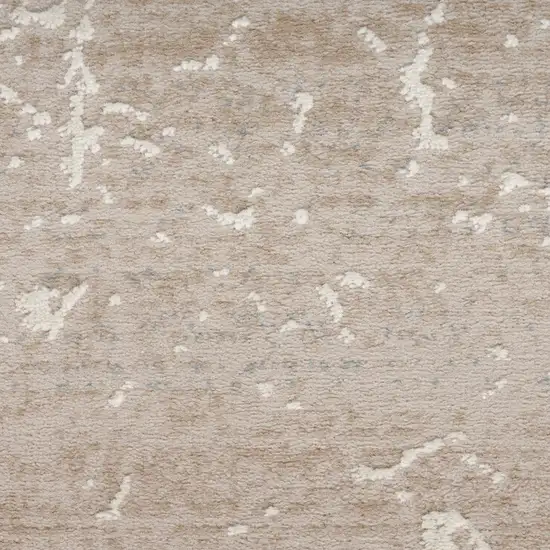 8' Ivory And Light Gray Abstract Runner Rug Photo 2