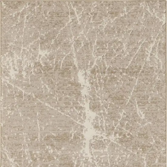 8' Ivory And Light Gray Abstract Runner Rug Photo 6