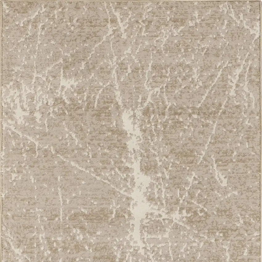 8' Ivory And Light Gray Abstract Runner Rug Photo 6