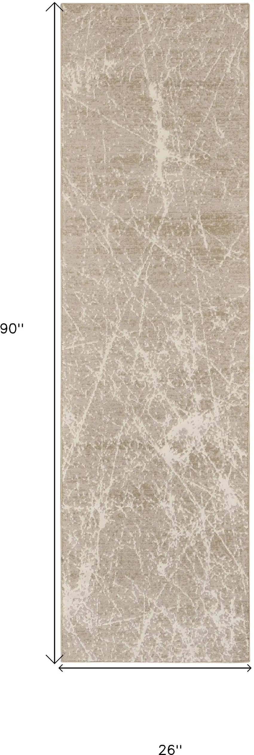 8' Ivory And Light Gray Abstract Runner Rug Photo 3