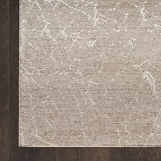 8' Ivory And Light Gray Abstract Runner Rug Photo 9