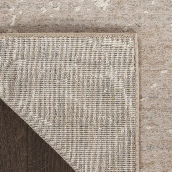 8' Ivory And Light Gray Abstract Runner Rug Photo 9