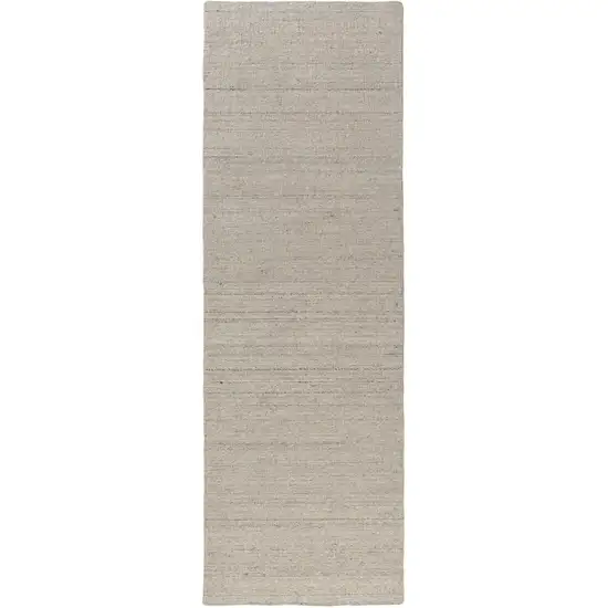 8' Ivory And Off White Wool Hand Knotted Runner Rug Photo 2
