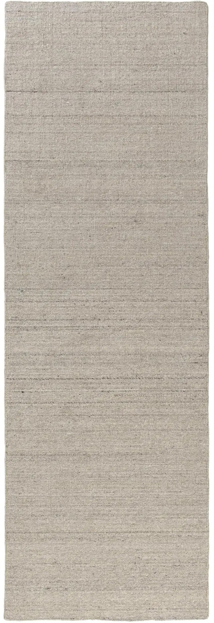 8' Ivory And Off White Wool Hand Knotted Runner Rug Photo 2