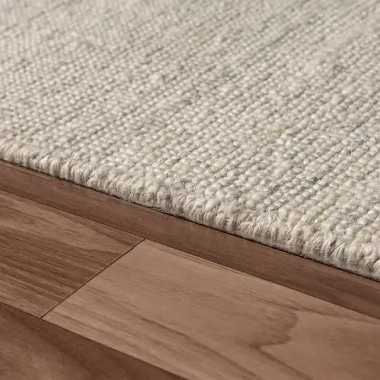 8' Ivory And Off White Wool Hand Knotted Runner Rug Photo 3