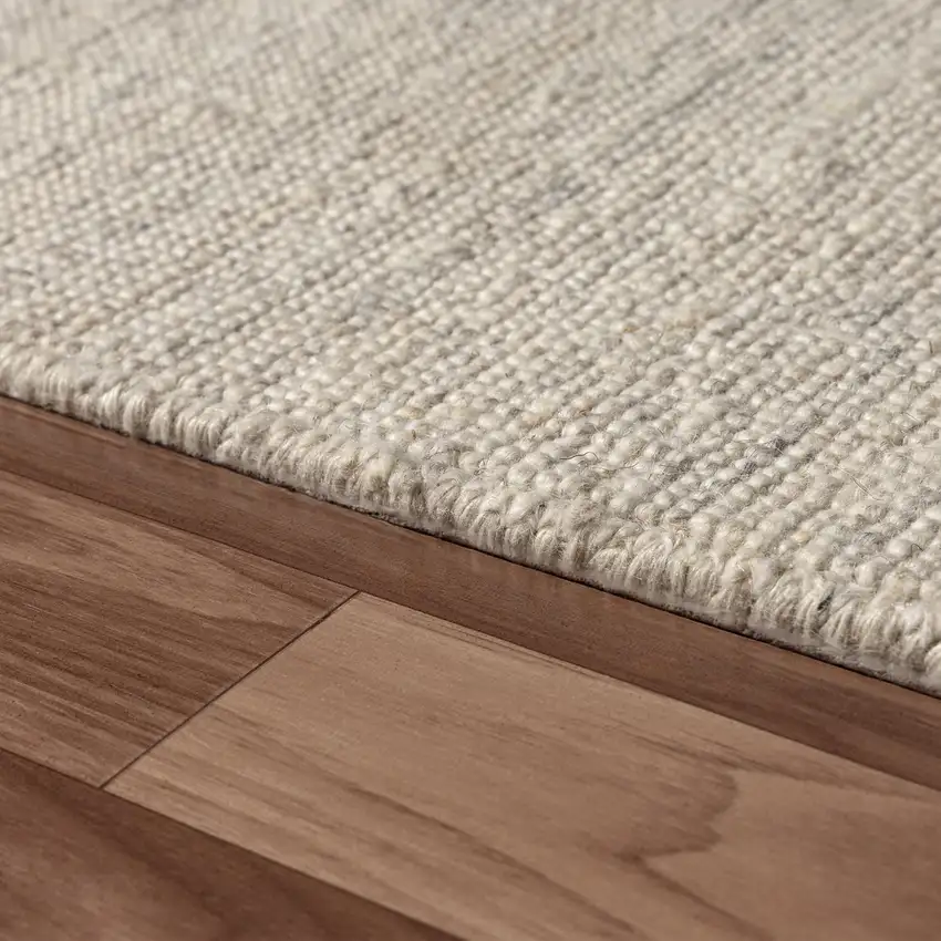 8' Ivory And Off White Wool Hand Knotted Runner Rug Photo 3