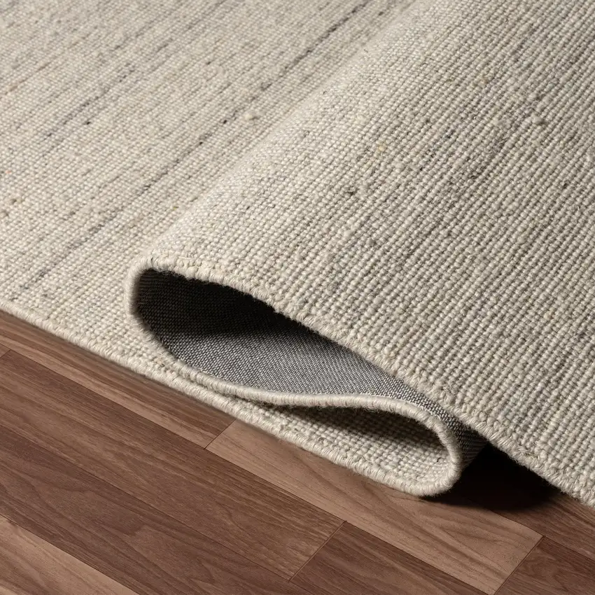 8' Ivory And Off White Wool Hand Knotted Runner Rug Photo 4