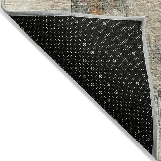 8' Ivory And Rust Round Abstract Washable Indoor Outdoor Area Rug Photo 5