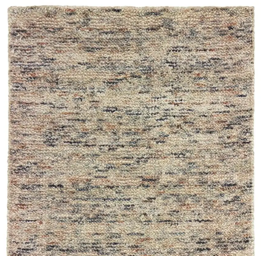 8' Ivory And Sand Hand Tufted Runner Rug Photo 4