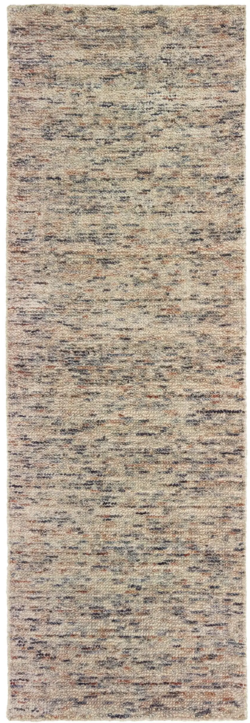 8' Ivory And Sand Hand Tufted Runner Rug Photo 2