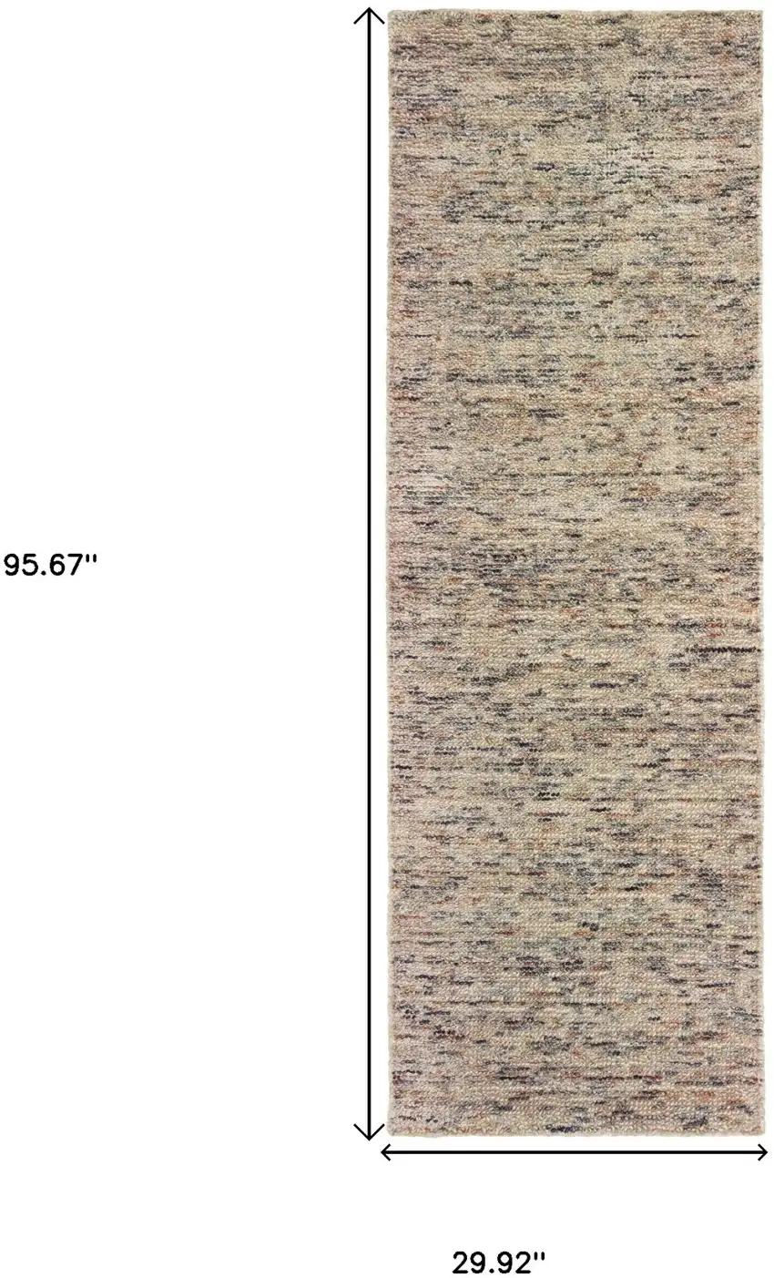 8' Ivory And Sand Hand Tufted Runner Rug Photo 3