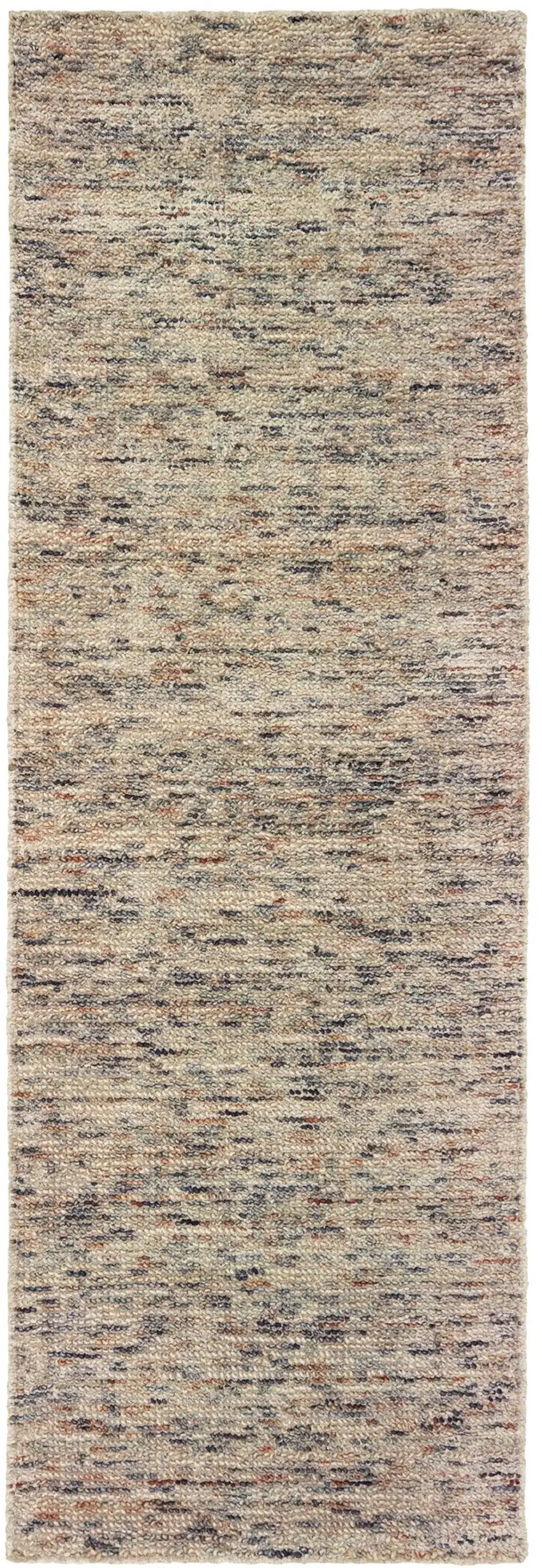 8' Ivory And Sand Hand Tufted Runner Rug Photo 5