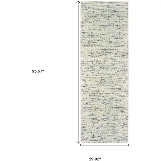 8' Ivory And Stone Hand Tufted Runner Rug Photo 3