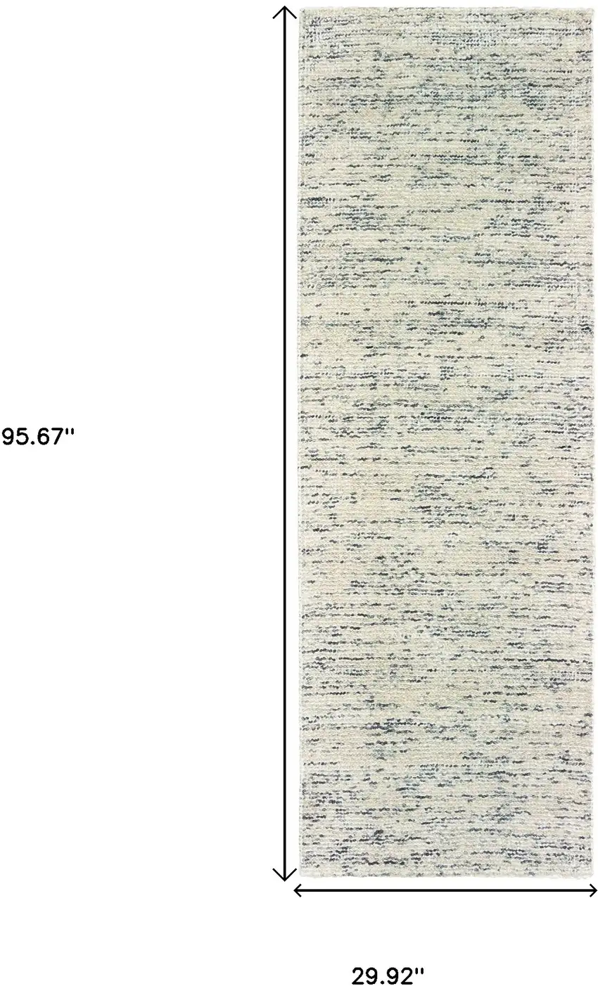 8' Ivory And Stone Hand Tufted Runner Rug Photo 3