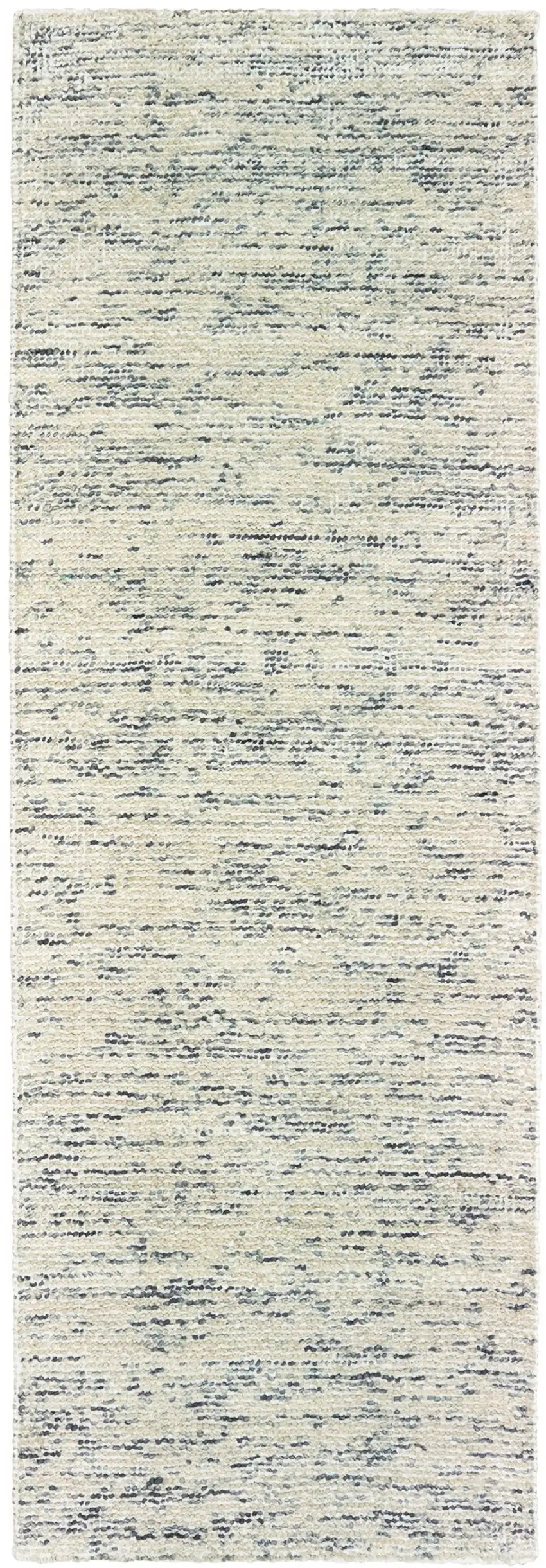 8' Ivory And Stone Hand Tufted Runner Rug Photo 2