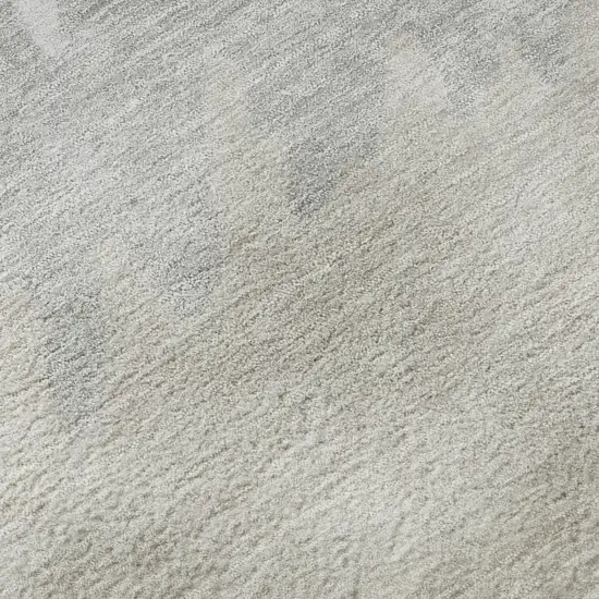 8' Ivory And Taupe Striped Washable Round Rug With UV Protection Photo 9