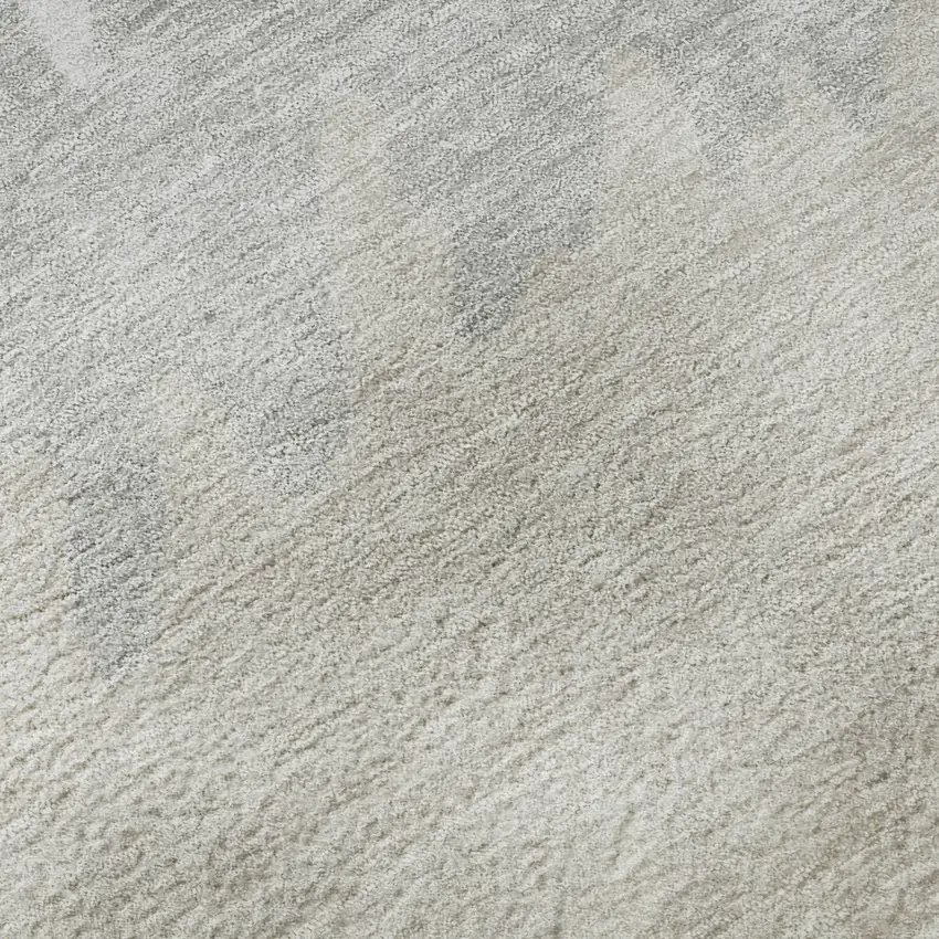 8' Ivory And Taupe Striped Washable Round Rug With UV Protection Photo 9