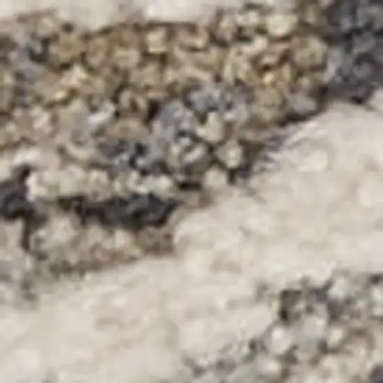 10' Ivory Black And Taupe Medallion Distressed Runner Rug With Fringe Photo 2