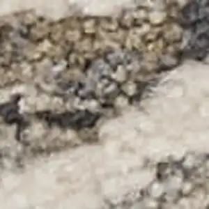 Photo of 12' Ivory Black And Taupe Medallion Distressed Runner Rug With Fringe