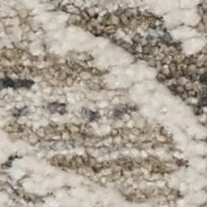 Photo of 8' Ivory Black And Taupe Southwestern Distressed Runner Rug With Fringe