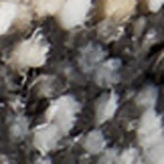 8' Ivory Black and Gray Abstract Distressed Runner Rug Photo 4