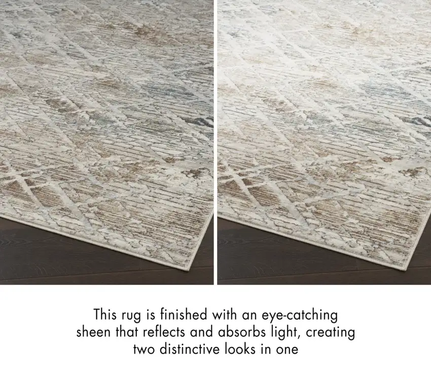 8' Ivory Black and Gray Abstract Non Skid Runner Rug Photo 9