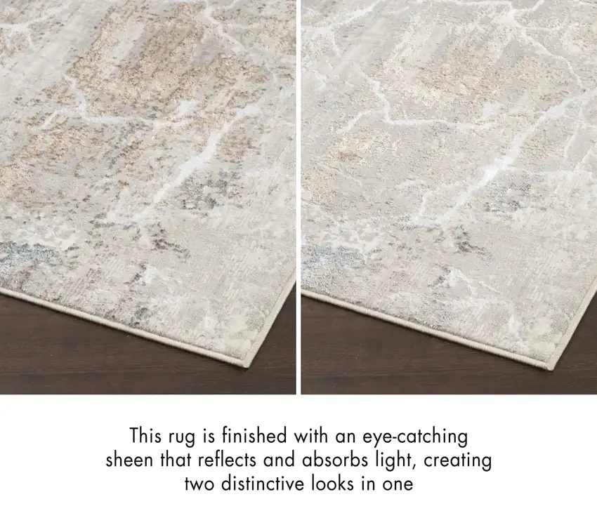 8' Ivory Black and Gray Abstract Non Skid Runner Rug Photo 7