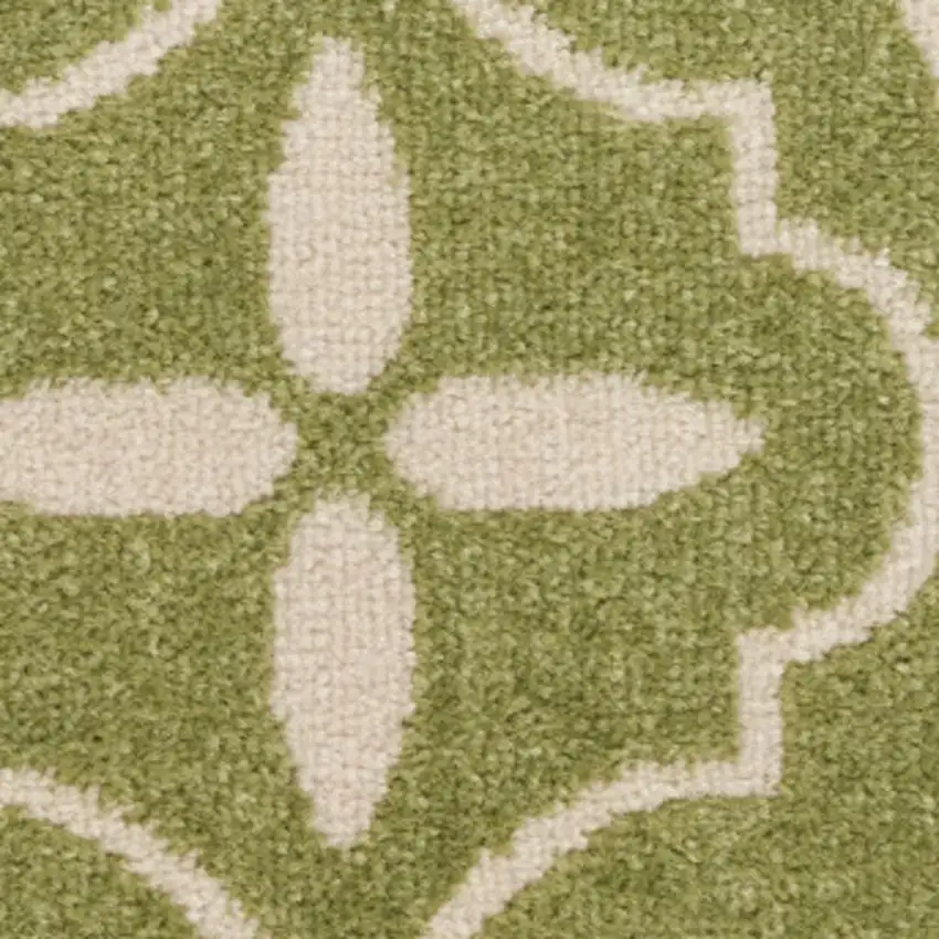 8' Ivory Black and Gray Floral Medallion Non Skid Round Rug Photo 7