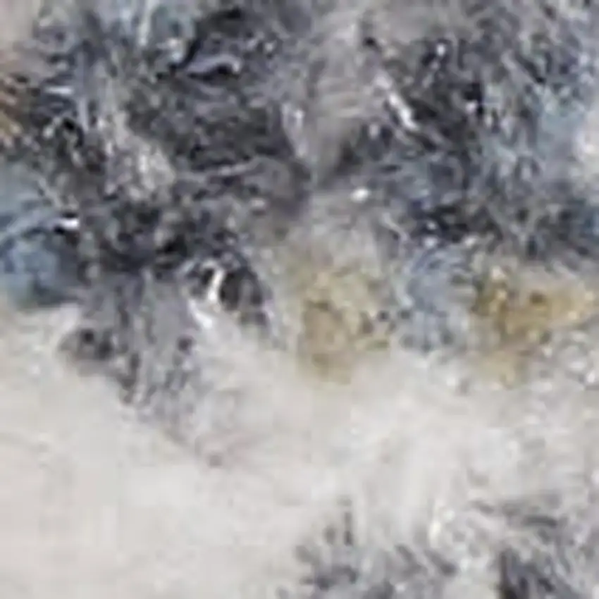 6' Ivory Blue And Brown Floral Distressed Runner Rug Photo 3