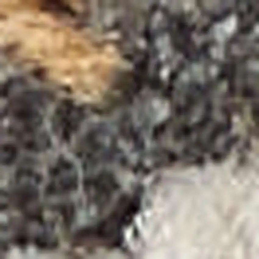 8' Ivory Blue And Gray Abstract Runner Rug Photo 2