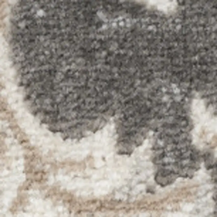 8' Ivory Blue And Gray Floral Runner Rug Photo 6