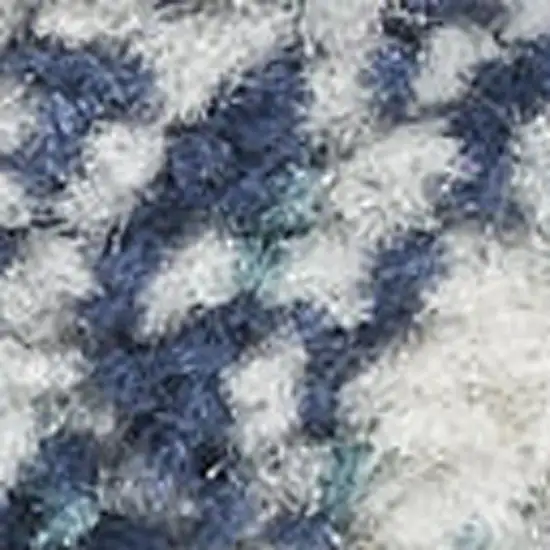 10' Ivory Blue And Teal Abstract Runner Rug Photo 2