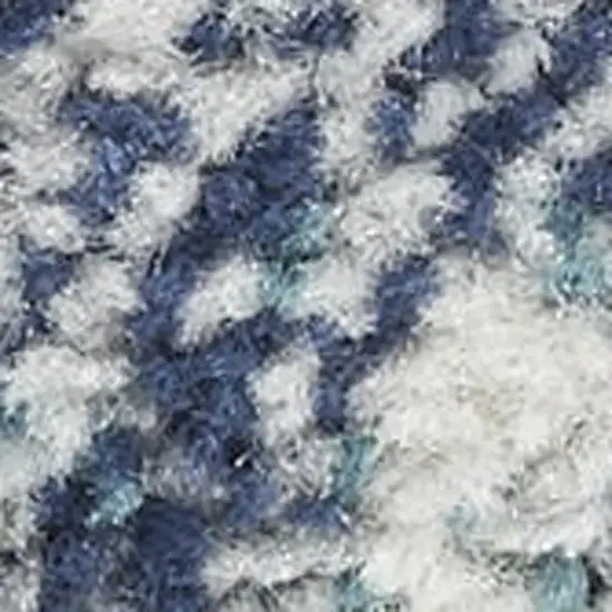10' Ivory Blue And Teal Abstract Runner Rug Photo 3