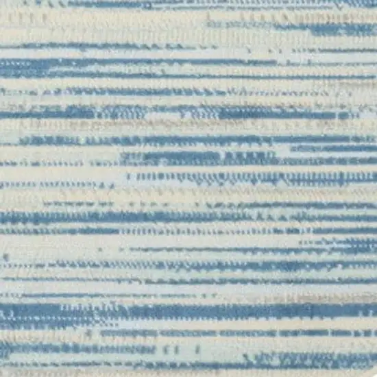 5' Ivory Blue and Gray Abstract Round Rug Photo 4