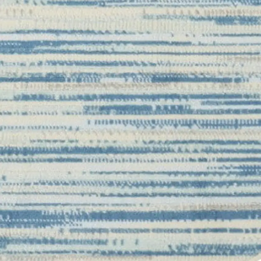 5' Ivory Blue and Gray Abstract Round Rug Photo 4