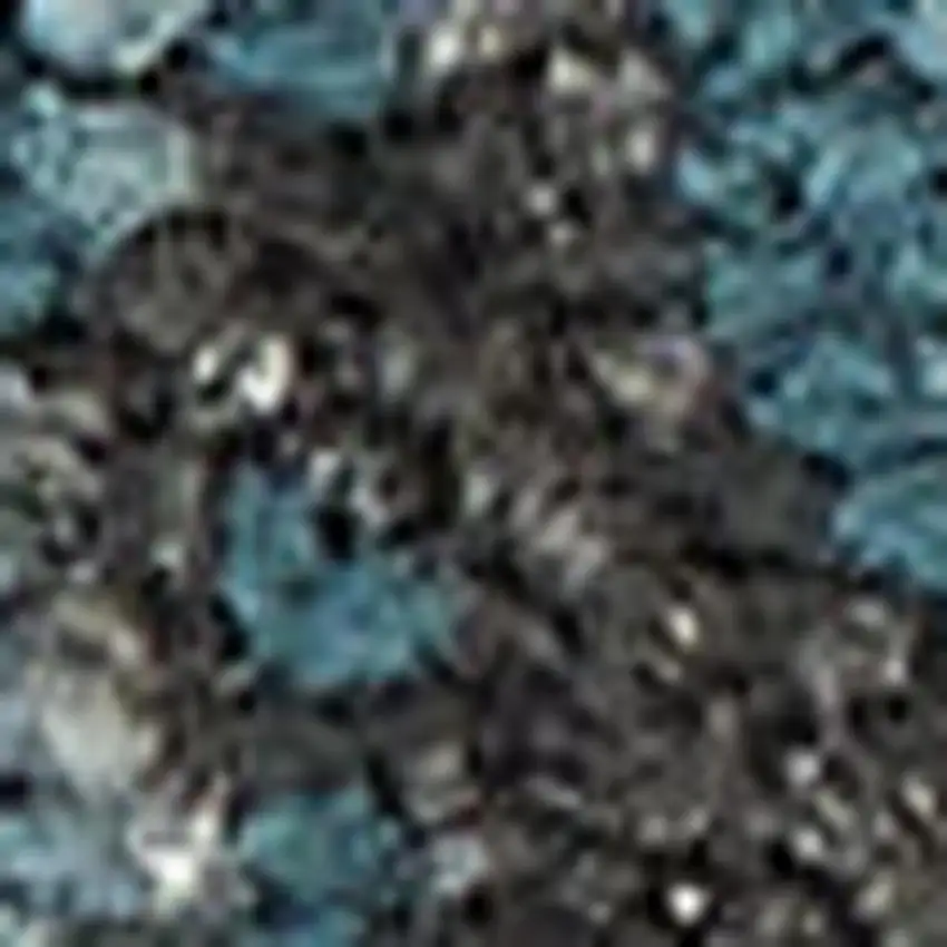 6' Ivory Blue and Green Oriental Distressed Non Skid Runner Rug Photo 4