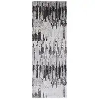 Photo of 8' Ivory Brown And Gray Abstract Power Loom Stain Resistant Runner Rug