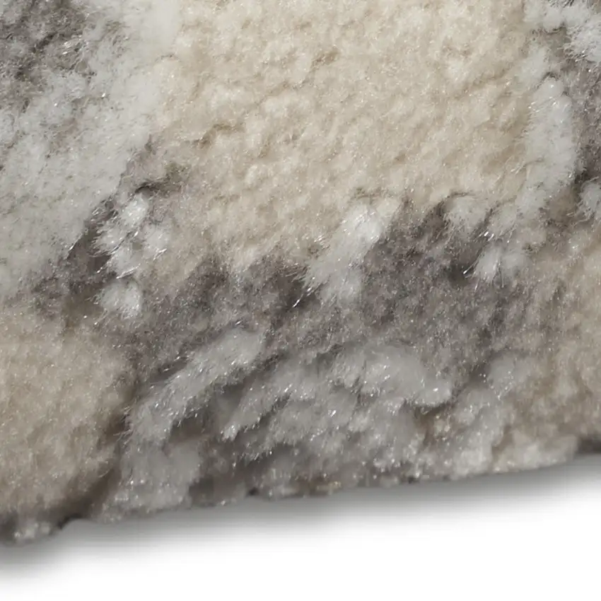 7' Ivory Geometric Distressed Runner Rug Photo 6